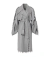 BURBERRY PIERCED WOOL WRAP COAT,15299405