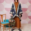 La Doublej Butterfly Blu Print Poncho In Butterfly