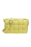 Bottega Veneta Green Padded Cassette Leather Shoulder Bag In Sherbet & Silver