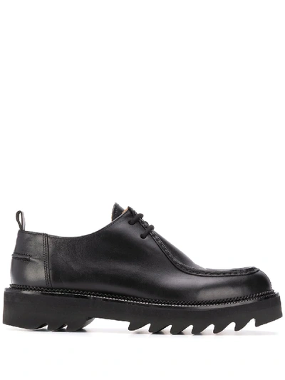 Ami Alexandre Mattiussi Tread-sole Leather Derby Shoes In Black