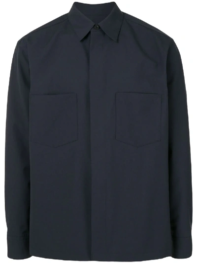 Caban Patch Pocket Shirt In Blue