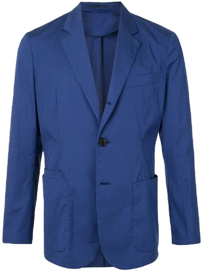 Caban Single-breasted Blazer In Blue