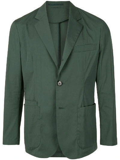 Caban Single-breasted Blazer In Green