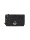 LONGCHAMP CAVALCADE CROC-EMBOSSED LEATHER WALLET-ON-CHAIN,0400012760543