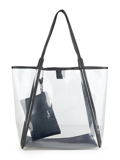 Botkier Trinity Clear Beach Tote In Black Clear