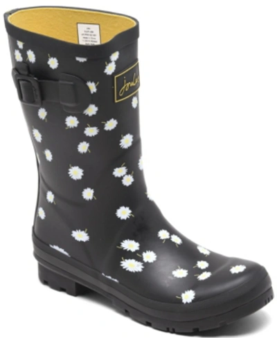 Joules Women's Molly Mid Height Rain Boots From Finish Line In Blackdaisy