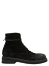 Marsèll Round Toe Suede Finish Thick Sole Boots In Black