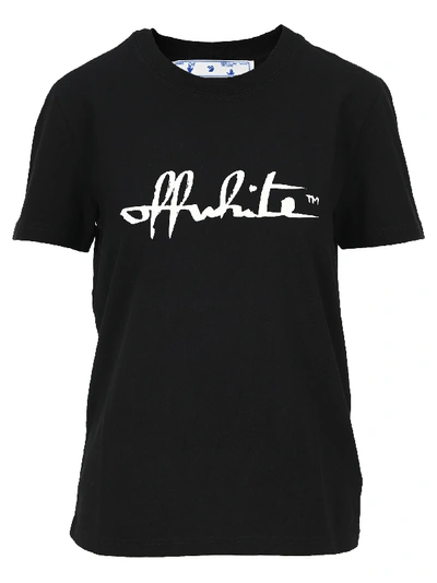 Off-white Off White Script T-shirt In Black