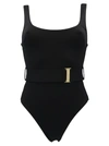 Zimmermann Bells Belted Swimsuits In Black
