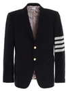 Thom Browne Navy Plain Weave Classic 4-bar Blazer In Blue