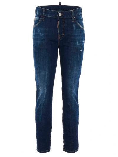 Dsquared2 Cool Girl Cropped Blue Jeans