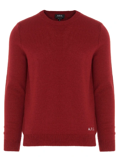 A.p.c. Men's Red Wool Sweater