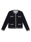 Tory Burch Kendra Button-down Merino Wool Cardigan In Blue