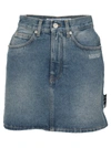 Off-white Off White High Waist Denim Skirt In Blue