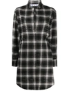 OFF-WHITE CHECK COULISSE DRESS BLACK NO COLOR