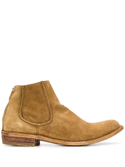 Officine Creative Le Grand Textured Ankle Boots In Brown