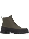 Camper Stivaletti Pix In Pelle Liscia In Green