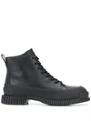 Camper Pix Leather Ankle Boots In Black