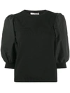 VALENTINO PUFF-SLEEVE KNITTED TOP