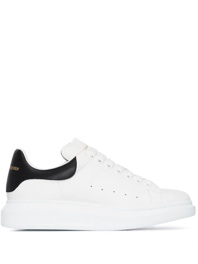 ALEXANDER MCQUEEN WHITE CHUNKY LEATHER SNEAKERS