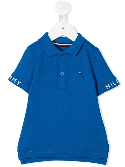 Tommy Hilfiger Junior Babies' Embroidered Logo Polo Shirt In Blue