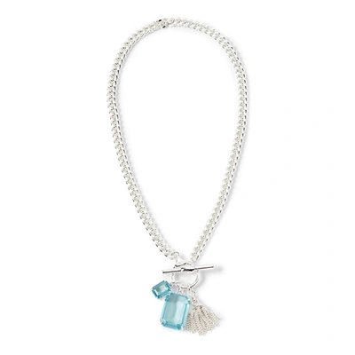 Lauren Ralph Lauren Gemstone Collar Necklace In Silver