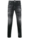 DSQUARED2 CRYSTAL-EMBELLISHED DISTRESSED SKINNY JEANS