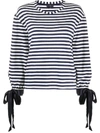 FAY STRIPED-PRINT KNOT DETAIL TOP
