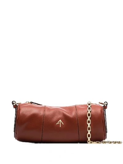 Manu Atelier Cylinder Shoulder Bag In Brown