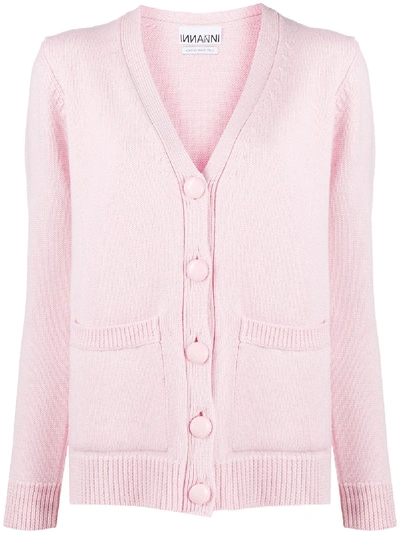 Ganni Relaxed-fit V-neck Cardigan In Baby Pink