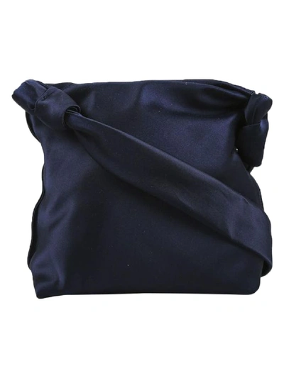 The Row Small Satin Bag In Blue