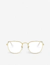 RAY BAN RAY-BAN WOMEN'S GOLD RX3857V FRANK METAL SQUARE-FRAME GLASSES,37515358