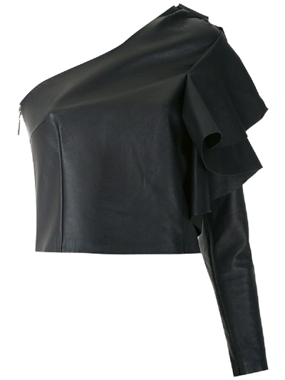 Andrea Bogosian Leather Recoleta Blouse In Black