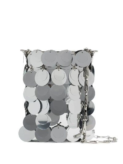 Rabanne Oversized Sequin Shoulder Bag In Silver