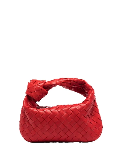 Bottega Veneta Jodie Mini Handbag In Intrecciato Nappa In Red
