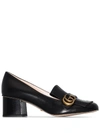 GUCCI BLACK MARMONT 55 TASSEL LEATHER SHOES