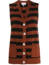 GANNI CRYSTAL-EMBELLISHED STRIPED waistcoat