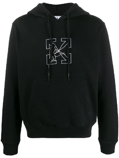 Off-white Arrows Logo-print Hoodie In 黑色