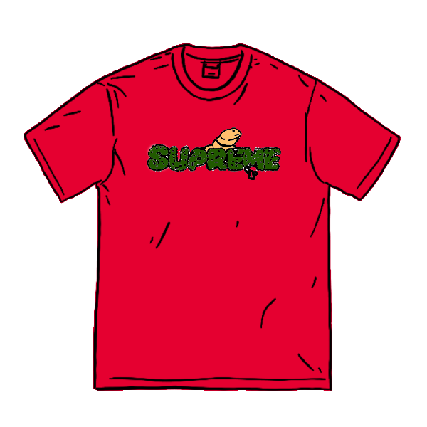 supreme lizard tee red