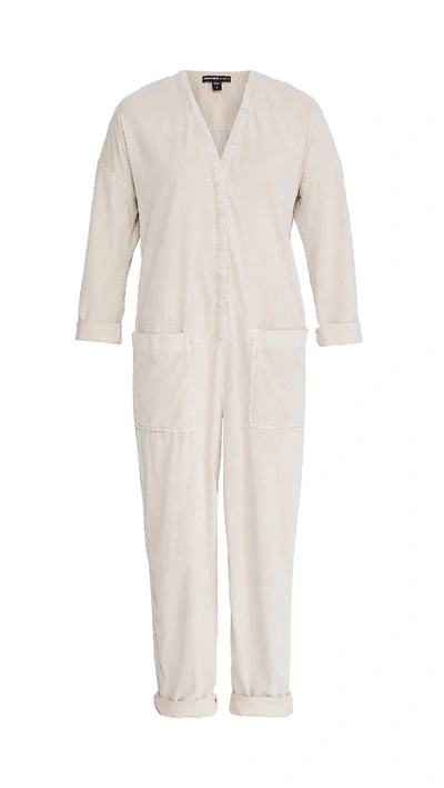 James Perse Ultra Fine Cord Jumpsuit In Cotton Rose