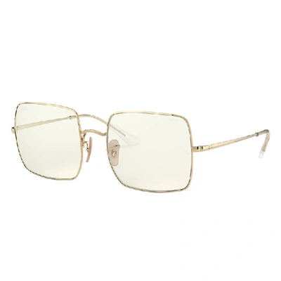 Ray Ban Square 1971 Clear Evolve Sonnenbrillen Arista Gold Fassung Grau Glas 54-19 In Glänzendes Gold