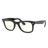 RAY BAN WAYFARER CLEAR EVOLVE SUNGLASSES SHINY BLACK FRAME GREY LENSES 54-18