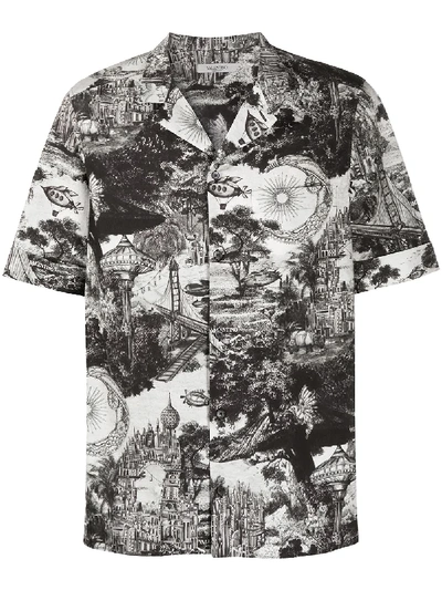 Valentino Black & White Dreamatic Print Shirt In Multicolor
