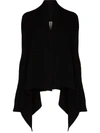 RICK OWENS DRAPED CASHMERE AND WOOL-BLEND CARDIGAN