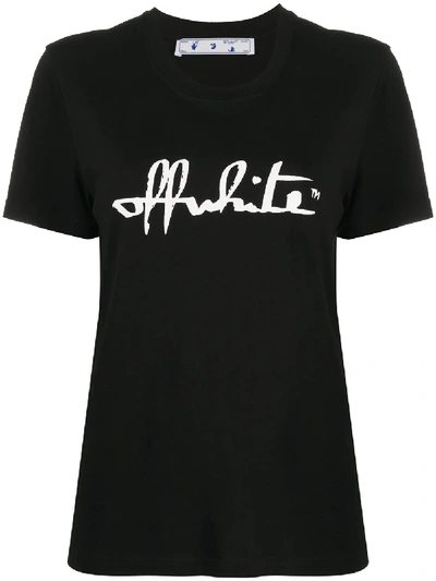 Off-white Logo Cotton-jersey T-shirt In Black