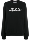Off-white Felpa Girocollo Script 21 Regular In Black