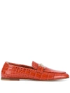 TOD'S DOUBLE T CROCODILE-EFFECT LOAFERS