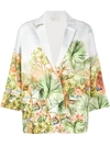 ALTEA PALM-PRINT SINGLE-BREASTED BLAZER