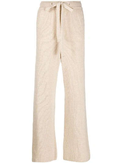 Nanushka Kaissan Mélange Alpaca-blend Wide-leg Pants In Neutrals