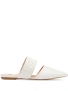 FENDI DEBOSSED-LOGO POINTED-TOE MULES